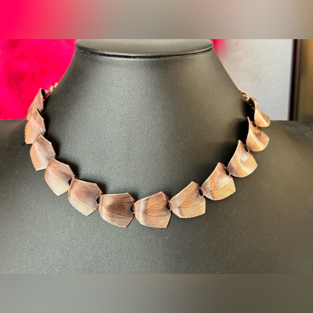 Vintage Copper Deco Choker Necklace